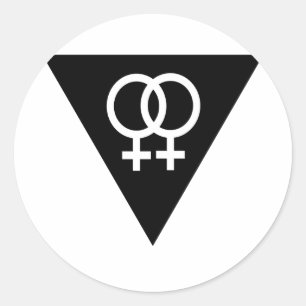 Black Triangle Classic Round Sticker