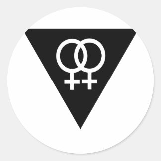 Black Triangle Classic Round Sticker