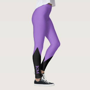 Black Triangle   Initial   Amethyst Leggings