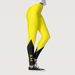Black Triangle   Initial   Canary Yellow Leggings