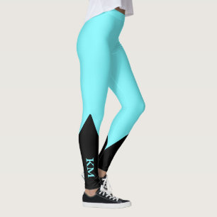 Black Triangle   Initial   Electric Blue Leggings
