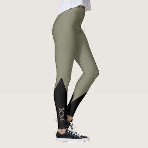 Black Triangle   Initial   Warm Grey Leggings