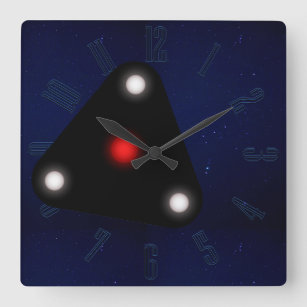 Black Triangle UFO Square Wall Clock