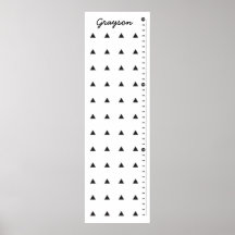Black Triangles Childrens Custom Height Chart