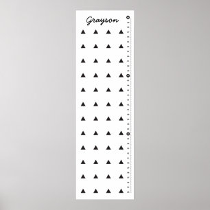 Black Triangles Childrens Custom Height Chart