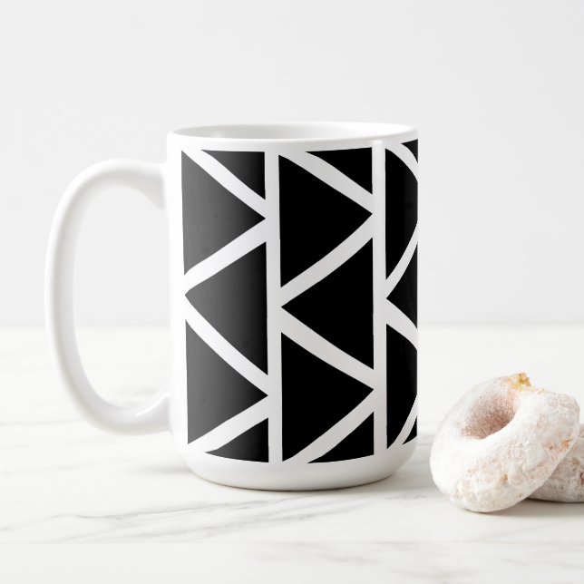 Black Triangles Coffee Mug (With Donut)