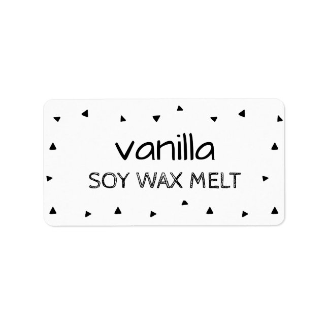 Black Triangles On White Soy Wax Melt Labels (Front)
