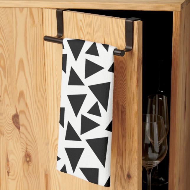 Black Triangles   Tea Towel (Thirds Fold)