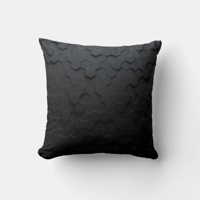 Black triangular abstract background, Grunge surfa Cushion (Front)