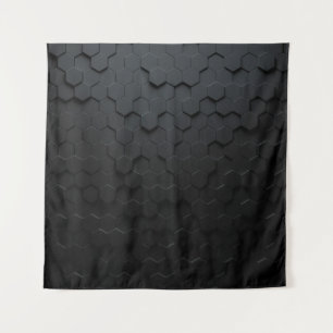 Black triangular abstract background, Grunge surfa Tapestry