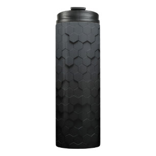 Black triangular abstract background, Grunge surfa Thermal Tumbler