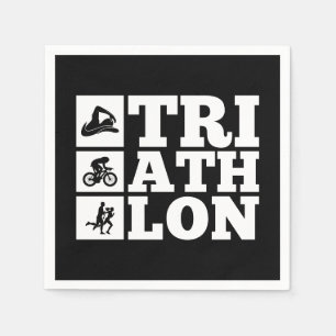 Black • Triathlon Motivation Party Napkin