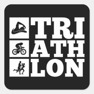 Black • Triathlon Motivation Square Sticker