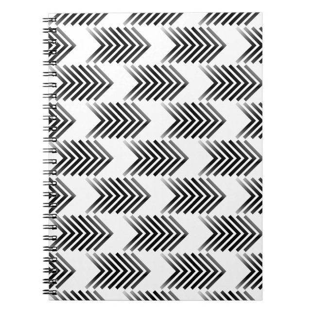 Black Tribal Arrow Pattern Notebook (Front)