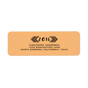 Black Tribal Aztec Graduation Address Labels