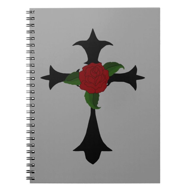 Black Tribal Cross Spiral Notebook (Front)