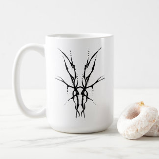 Black Tribal Deer Skull Hunting Design Coffee Mug