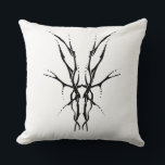 Black Tribal Deer Skull Hunting Design Cushion<br><div class="desc">Make a bold statement with this unique, intricately detailed Deer Skull Tribal Design. Featuring a striking black and white image, this artwork reimagines the classic hunting trophy with a dark, modern edge. Perfect for deer hunters looking for gear that stands out from the traditional camo, this "scary-cool" tribal aesthetic adds...</div>