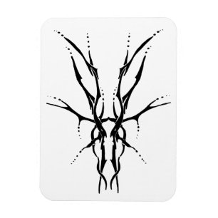 Black Tribal Deer Skull Hunting Design Magnet
