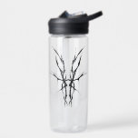 Black Tribal Deer Skull Hunting Design Water Bottle<br><div class="desc">Make a bold statement with this unique, intricately detailed Deer Skull Tribal Design. Featuring a striking black and white image, this artwork reimagines the classic hunting trophy with a dark, modern edge. Perfect for deer hunters looking for gear that stands out from the traditional camo, this "scary-cool" tribal aesthetic adds...</div>