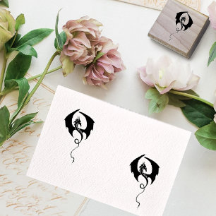 Black Tribal Dragon Rubber Stamp