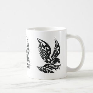 Black Tribal Eagle Illustration Coffee Mug
