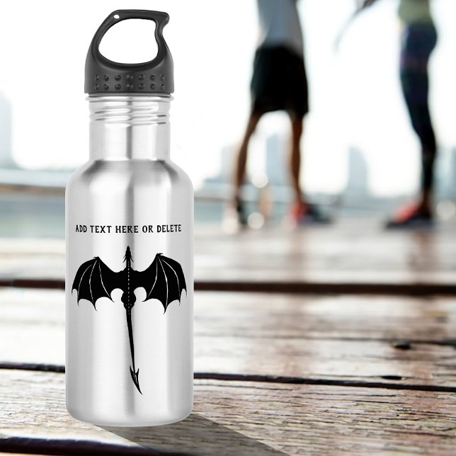 Black Tribal Flight Dragon Fantasy  532 Ml Water Bottle (Creator Uploaded)