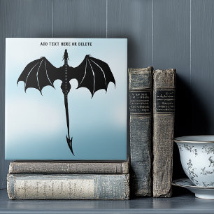 Black Tribal Flight Dragon Fantasy Blue Sky Tile