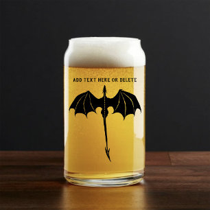 Black Tribal Flight Dragon Fantasy  Can Glass