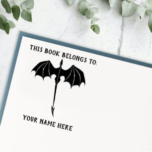 Black Tribal Flight Dragon Fantasy Self-inking Stamp