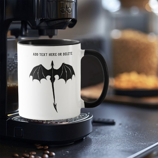Black Tribal Flight Dragon Fantasy White Mug (Creator Uploaded)