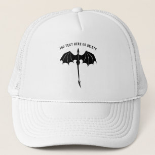 Black Tribal Flight Dragon Fantasy White Trucker Hat