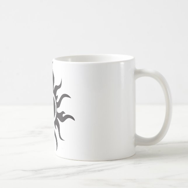 Black Tribal Sun Coffee Mug (Right)