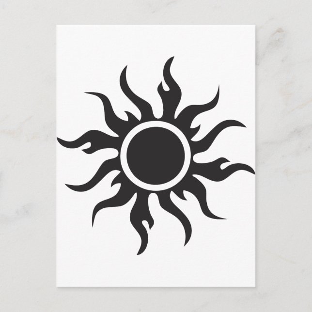 Black Tribal Sun Postcard (Front)