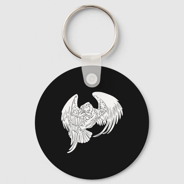 Black Tribal Tattoo Eagle Key Ring (Front)