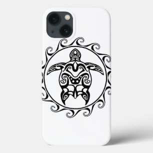 Black Tribal Turtle iPhone 13 Case