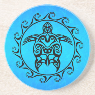 Black Tribal Turtle Coaster