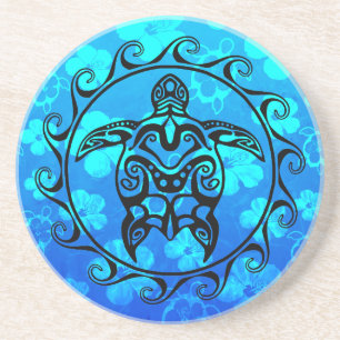 Black Tribal Turtle Coaster