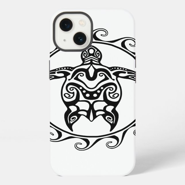 Black Tribal Turtle iPhone Case (Back)