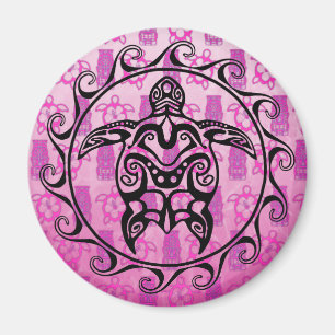 Black Tribal Turtle Magnet