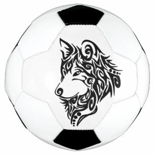 Black Tribal Wolf Football