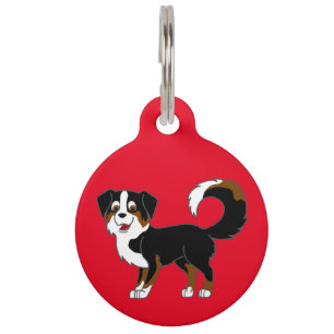 Black Tricolor Australian Shepherd Dog Pet Tag