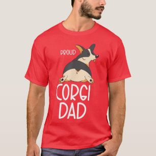 Black Tricolor Corgi Dad Owner Proud Corgi Dad T-Shirt
