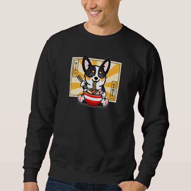 Black Tricolor Corgi Sweatshirt (Front)