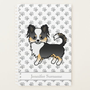 Black Tricolor Long Coat Chihuahua Dog & Text Planner