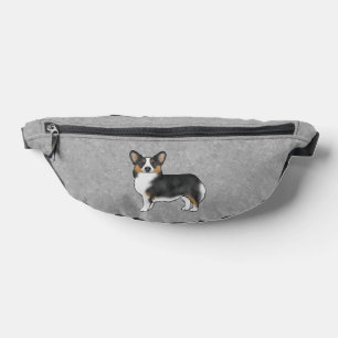 Black Tricolor Pembroke Welsh Corgi Dog Grey Bum Bags