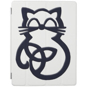 Black Trinity Knot Celtic Cat Apple iPad Cover