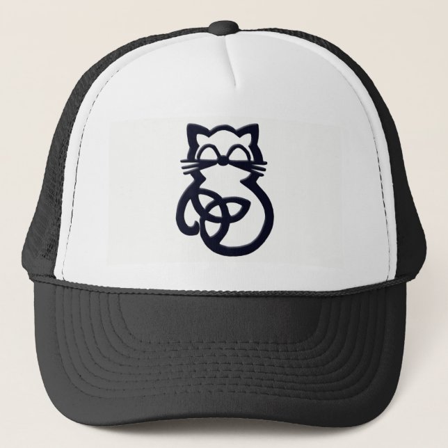 Black Trinity Knot Celtic Cat Hat (Front)
