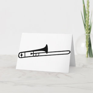 black trombone instrument icon card