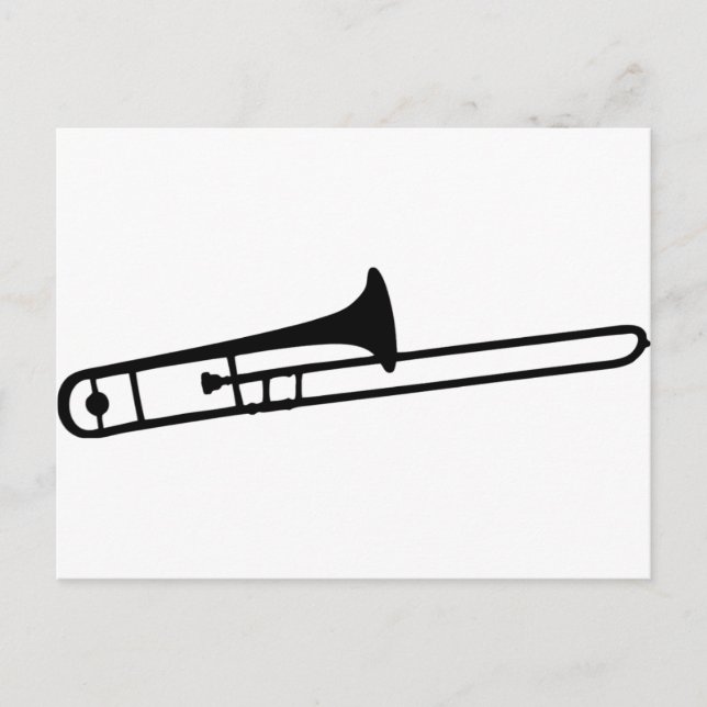 black trombone instrument icon postcard (Front)